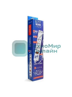 Сетевой фильтр Powercube SPG-B-6-WHITE 1.9 м, 5 розеток, белый, коробка