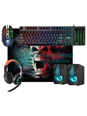 Комплект клавиатура+мышь Defender Tor MHP-127 проводной, USB, 3200 DPI, чёрный