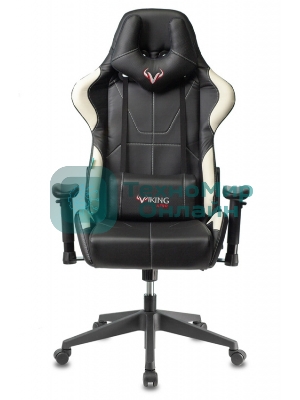 Кресло Бюрократ VIKING 5 AERO WHITE черный/белый, экокожа, 120 кг, механизм качания