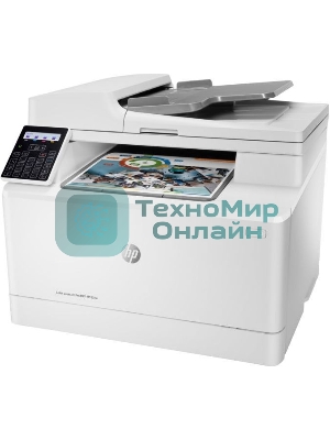 МФУ лазерное HP Color LaserJet Pro M183fw (7KW56A), A4, цветной, печ. до 16 стр/мин., скан. до 15 стр/мин. (ч/б) 8 стр/мин. (цвет), 600 x 600 dpi (печать) 1200x1200dpi (скан.), USB, RJ-45, Wi-Fi, Air Print, Mopria
