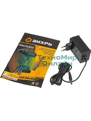 Дрель-шуруповерт аккумуляторная Вихрь ДА-18Л-2КУ/Б 72/14/23, Аккумуляторная, 18В, 2 АКБ, Кейс