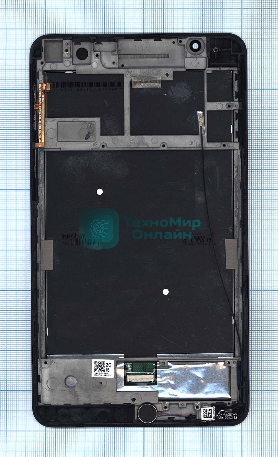 Модуль (матрица + тачскрин) для Asus Fonepad 7 FE171/FE171CG черный с серебристой рамкой