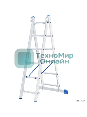 Лестница Сибртех, 2 х 6 ступеней, алюминиевая, двухсекционная