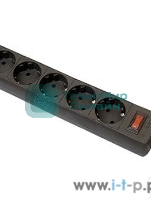 Сетевой фильтр Defender ES, 5.0 м, 5 розеток, черный