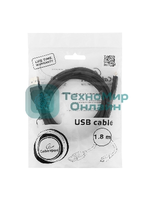 Кабель Gembird PRO USB 2.0 для соед. 1.8м А-microB (5 pin) позол.конт., пакет