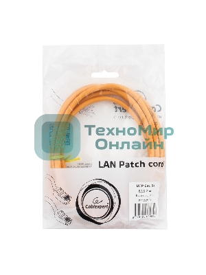 Патч-корд UTP Cablexpert cat.5e, 2м, литой, многожильный, оранжевый