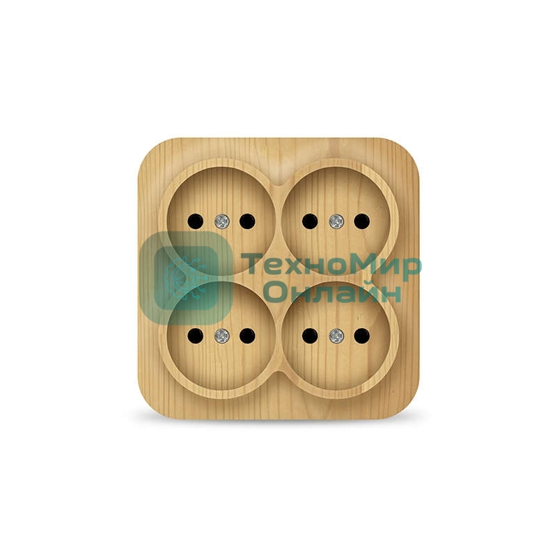 Розетка 4-м ОП 10А IP20 квадрат. без заземл. сосна IONICH 1458