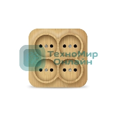 Розетка 4-м ОП 10А IP20 квадрат. без заземл. сосна IONICH 1458