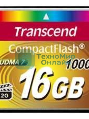 Флеш карта Transcend Ultimate TS16GCF1000/CF (Compact Flash)/16 ГБ/UDMA 7, VPG 65/160 МБ/с
