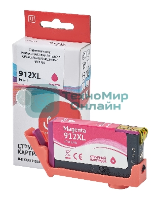 Картридж струйный Sakura 3YL82AE (№912XL Magenta) для HP, пурпурный, 10,5 мл., 825 к.