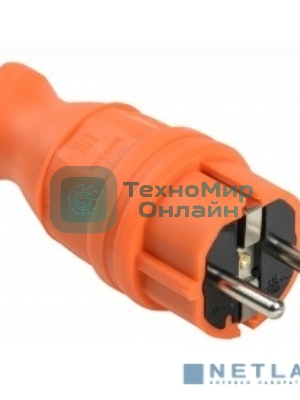 Вилка прямая ОМЕГА ВБп3-1-0м IP44 каучук оранж. IEK PKR01-016-2-K09