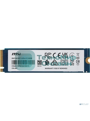Накопитель SSD MSI 500Gb SPATIUM M371 M.2(22x80мм), NVMe, PCIe 3.0 x4, 3D TLC, R/W 2200/1150, IOPs 60 000/200 000, TbW 110, DWPD 0.12