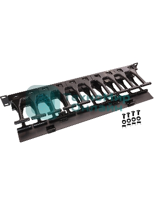 Кабельный органайзер горизонтальный Lanmaster LAN-ORG-PF/S-2U односторонний пальцы 2U шир.:19