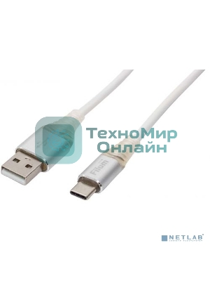 Кабель Filum USB 2.0 Pro, 1 м., 2A, индикатор заряда, разъемы: USB A male- USB Type С male, пакет. (FL-CPro-U2-AM-CM-1M-L1)