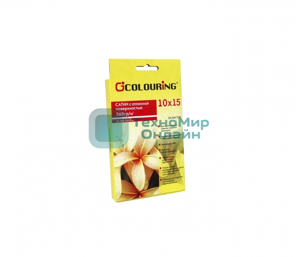 Фотобумага CG-БС-260-10х15-м-50 а микропористая сатин, 260 г/м2, 10х15, 50 листов, 5760 dpi (Mi) КГф25-50