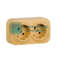 Блок розеток Quteo с предварительным подключением 2x2К+З без шторок, 16A, 250 В, IP 20, Дерево