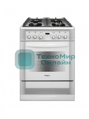 Плита комбинированная Gefest ПГЭ 6502-03 0242 белый, конфорок 4 газовых, духовка 55 л, 60 см x 85 см x 60 см