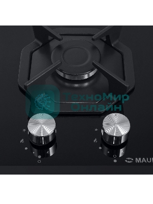 Газовая варочная панель Maunfeld EGHG.32.2CB/G, 2 конфорки, закаленное стекло, черный