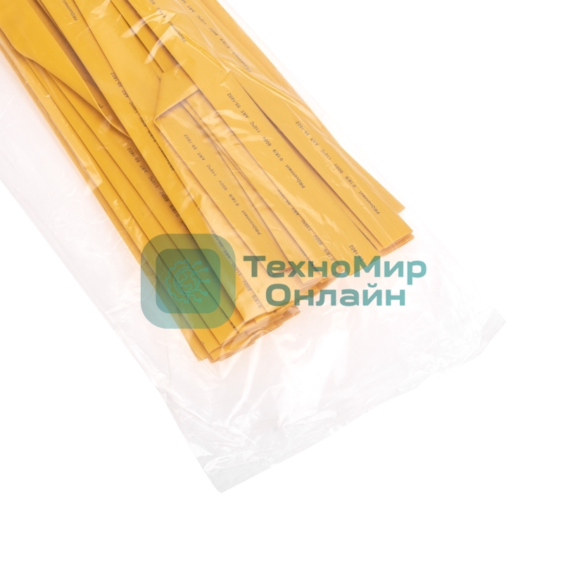 Трубка термоусаживаемая PROconnect ТУТ 18,0/9,0мм, желтая, упаковка 50 шт. по 1м,