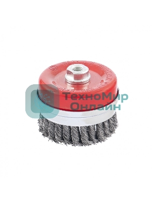 Щетка Matrix для УШМ Heavy Duty, 100 мм, М14, Чашка, крученая проволока 0,5 мм