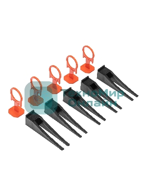 Комплект зажим и клин для системы выравнивания плитки СВП Сибртех Кольцо, 40/40 шт. в пакете