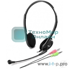 Гарнитура Genius HS-200C чёрный, проводная, 2 x mini jack 3.5 мм, подвижный микрофон