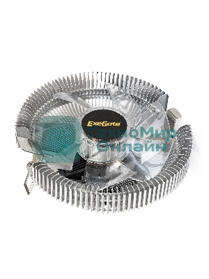 Кулер для процессора ExeGate Wizard EE91-RED серебристый, 90 мм, алюминий, 2200 об/мин, 22 дБ, 3 pin, 75 Вт, 50 мм