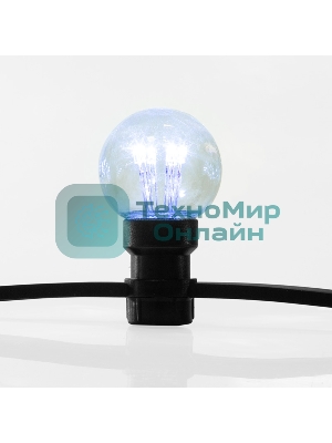 Гирлянда Neon-night LED Galaxy Bulb String 10м, черный каучук, 30 лампx6 LED синий, влагостойкая IP65