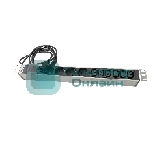 Блок розеток Rem-10 с выкл., 4 Sсhuko, 6 IEC 60320 C13, 10 A, алюм., 19