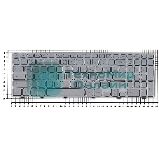 Клавиатура для ноутбука Dell Inspiron 15-7000 7537 серебристая с подсветкой