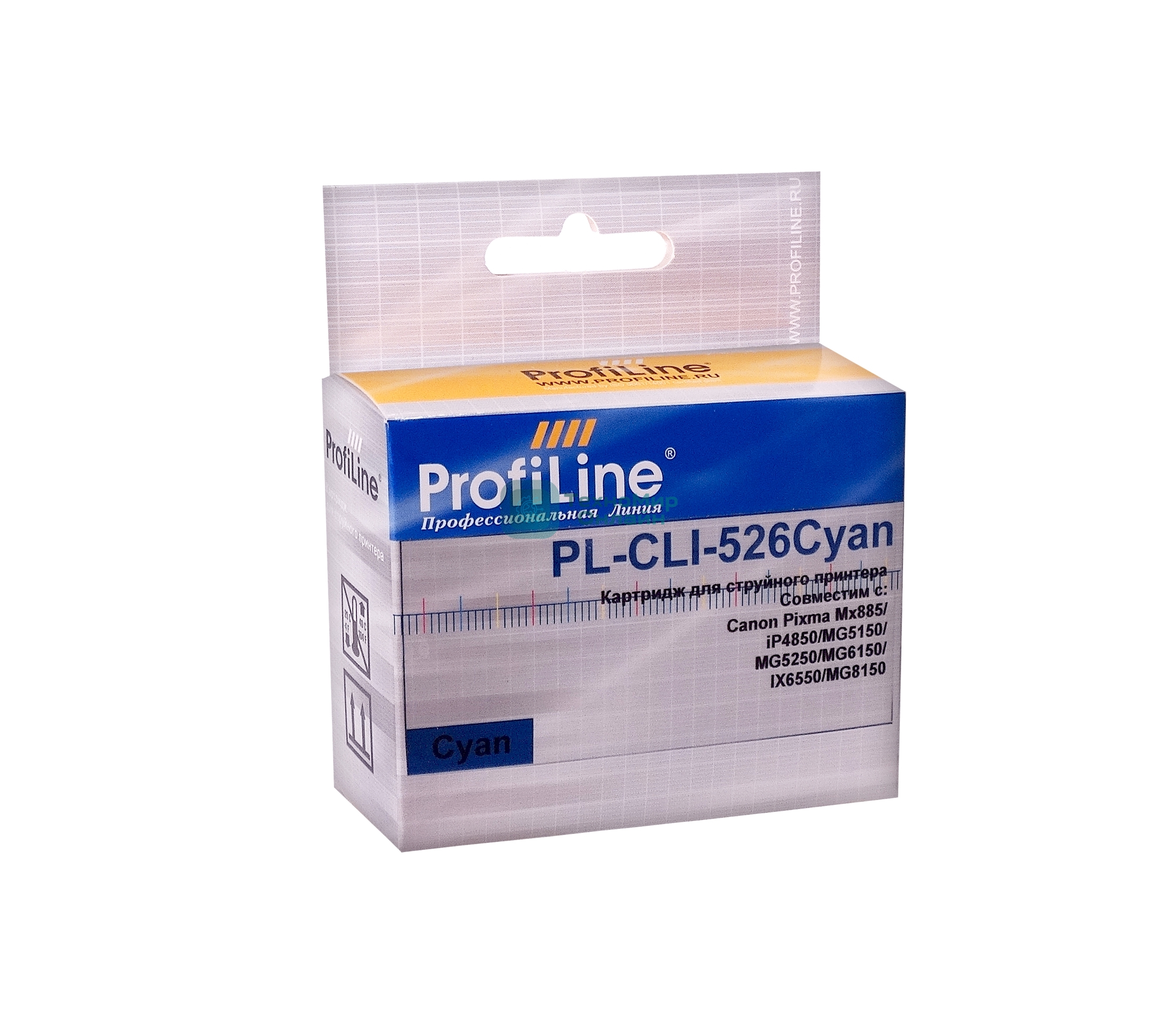 Картридж струйный ProfiLine PL-CLI-526C с чипом для принтеров Canon Pixma IP4850/MG5150/MG5250/MG6150/MG8150 Cyan водн