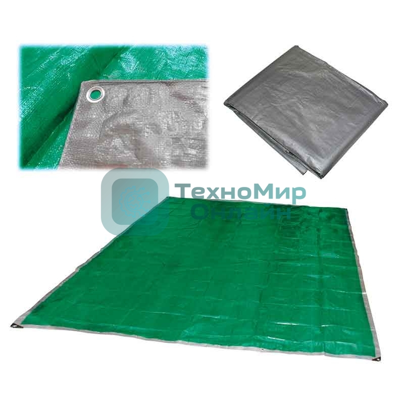 Тент хозяйственный универсальный Ecos T-4*4 размер: 4*4 м, плотность: 60г/м2