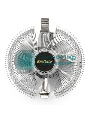 Кулер для процессора ExeGate Wizard EE91-RED серебристый, 90 мм, алюминий, 2200 об/мин, 22 дБ, 3 pin, 75 Вт, 50 мм