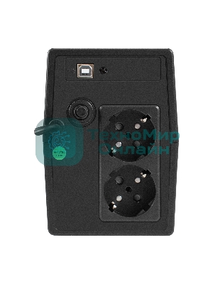 Источник бесперебойного питания ExeGate Smart LB-1000.LCD.AVR.2SH.USB (1000VA/650W, LCD, AVR, 2*Schuko, USB, батарея 12V 9Ah, черный)