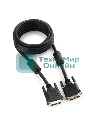 Кабель DVI-D dual link Gembird/Cablexpert, 25M/25M, 3.0м, черный, экран, феррит.кольца, пакет