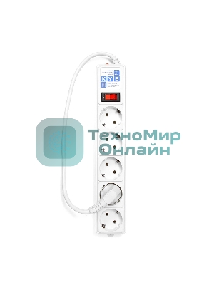 Сетевой фильтр Power Cube B 0,5 м 5 розеток (белый) 10А/2,2кВт