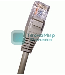 Патч-корд 2-х парный TWT UTP cat.5e, с заливными колпачками, 3.0 м, серый