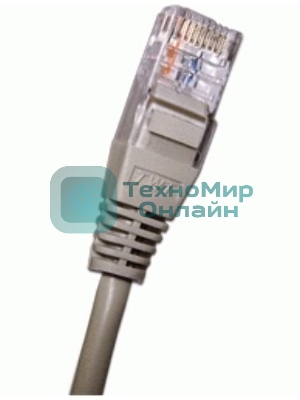 Патч-корд 2-х парный TWT UTP cat.5e, с заливными колпачками, 3.0 м, серый