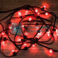 Гирлянда Neon-night LED Galaxy Bulb String 10м, черный каучук, 30 лампx6 LED красный, влагостойкая IP65