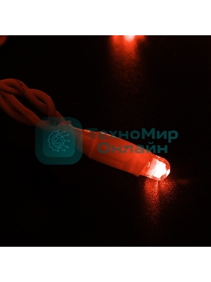 Гирлянда Neon-night Нить 10м, с эффектом мерцания, белый ПВХ, 24В, Красный