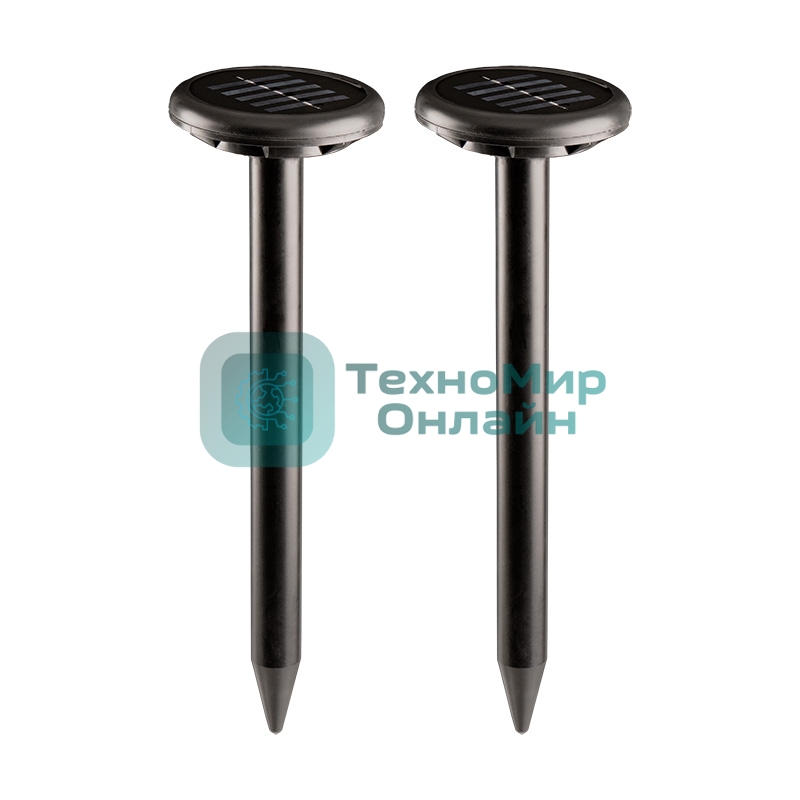 Набор ультразвуковых отпугивателей кротов Rexant на солнечной батарее (R30*2 черный)