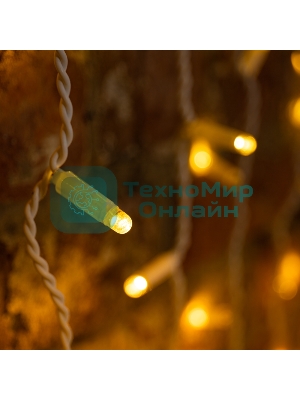 Гирлянда Светодиодный Дождь 2х3 м, эффект мерцания, прозрачный провод, 230 В, диоды теплый белый