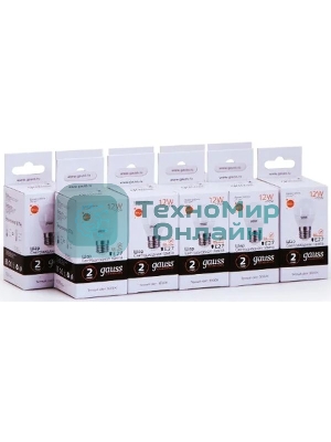 Лампа светодиодная Gauss Elementary 12Вт цок.: E27 шар 220B 3000K св. свеч. бел. теп. (упак.: 10 шт)