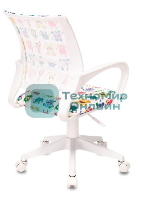 Кресло Бюрократ BuroKIDS 1 W белый, ткань, 120 кг