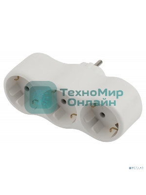 Разветвитель ЭРА 3-м SPx-3e-W с заземл. 16А бел.