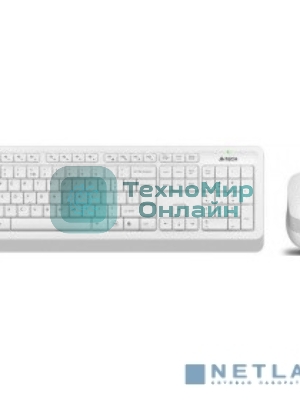 Комплект клавиатура+мышь A4Tech FStyler FG1010 беспроводной, USB, 2000 DPI, белый/серый