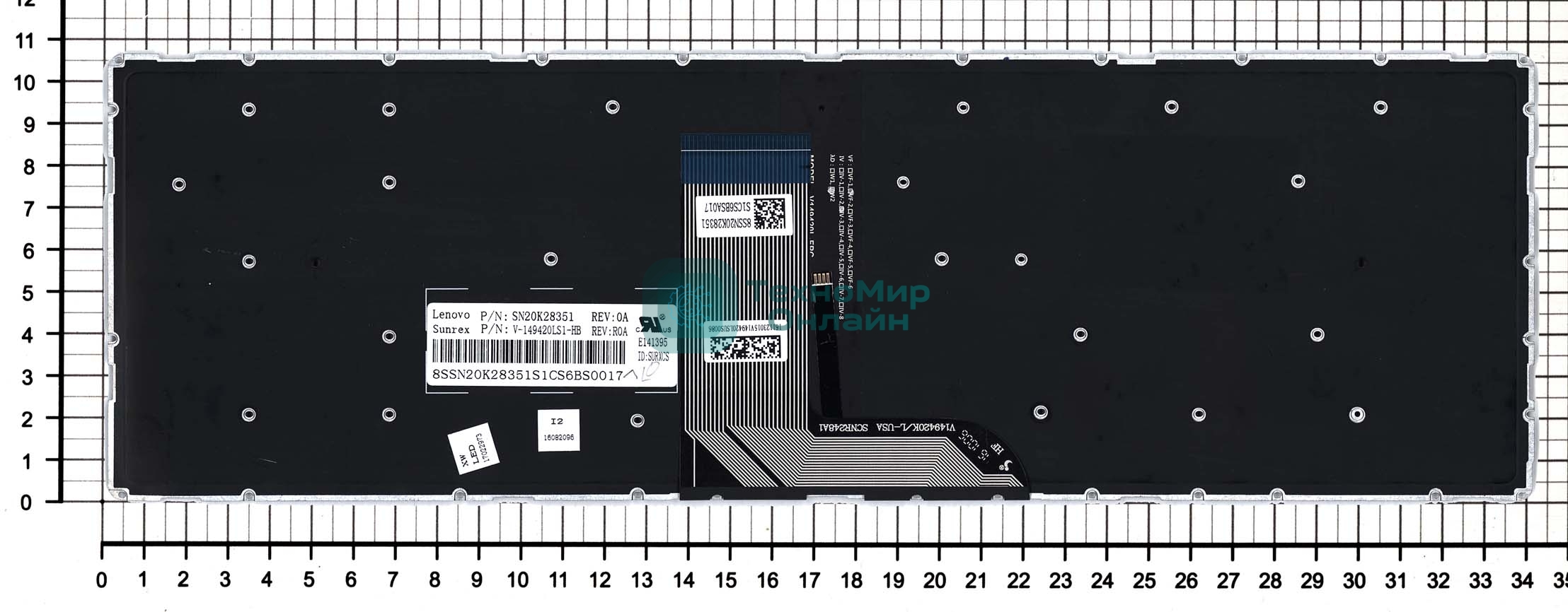 Клавиатура для ноутбука Lenovo Yoga 500-15, черная с подсветкой