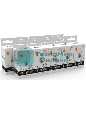 Лампа светодиодная Gauss Elementary 12Вт цок.: E27 шар 220B 3000K св. свеч. бел. теп. (упак.: 10 шт)