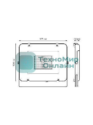 Прожектор светодиодный Gauss Elementary 150W 12800lm 6500К 200-240V IP65 черный LED 1/4