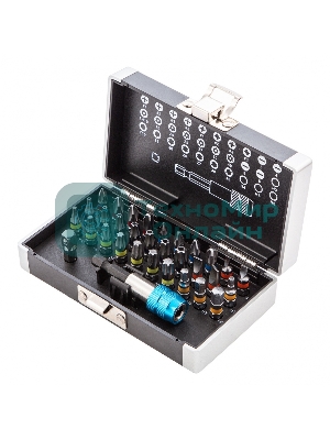 Набор бит Gross 11363 магнитный адаптер, сталь S2, пластиковый кейс, 32 предм.